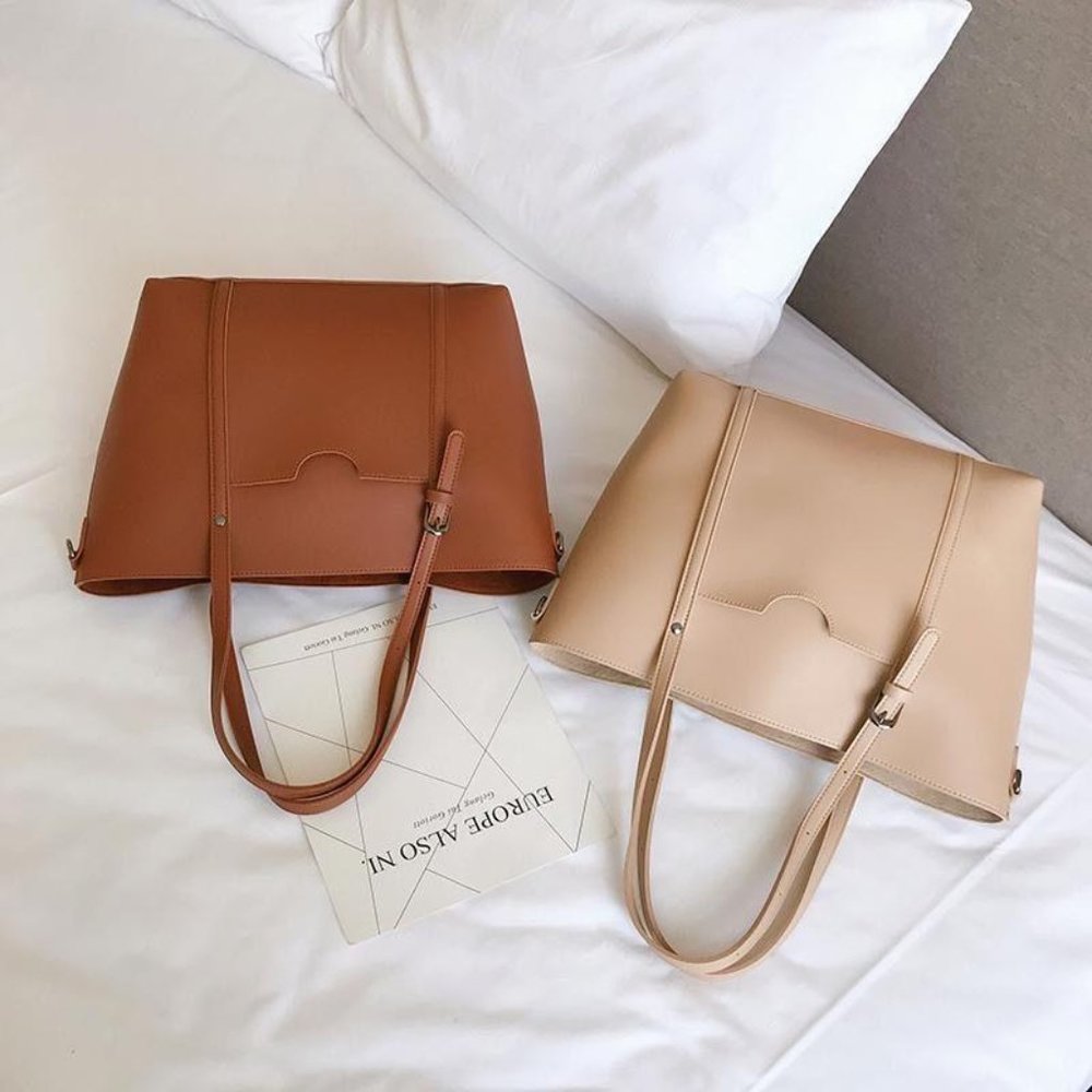 Alexa Shopper Tote Handbag in Camel - Picture 6 of 6